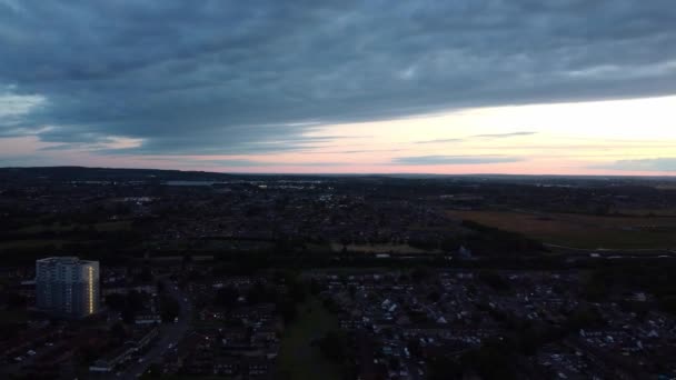 Nejlepší Letecké Záběry Luton City Leagrave Station Během Západu Slunce — Stock video