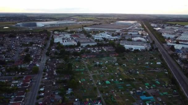 Gün Batımında Luton Şehri Leagrave Stasyonunun Hava Görüntüsü — Stok video
