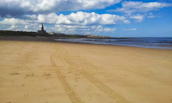 Zjednoczone Królestwo Newcastle Lipiec 2013 Scena Turystyczna Plaży Dzień — Zdjęcie stockowe