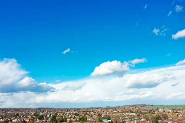 stock image Beautiful Blue Sky with Few Clouds on a Clear Sunny Day over City