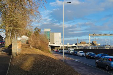 İngiltere 'nin Luton Kasabası Şehir Merkezi ve Merkez Tren İstasyonu