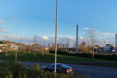 İngiltere 'nin Luton Kasabası Şehir Merkezi ve Merkez Tren İstasyonu