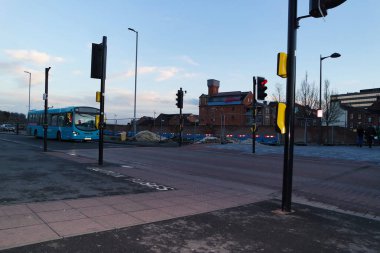 İngiltere 'nin Luton Kasabası Şehir Merkezi ve Merkez Tren İstasyonu