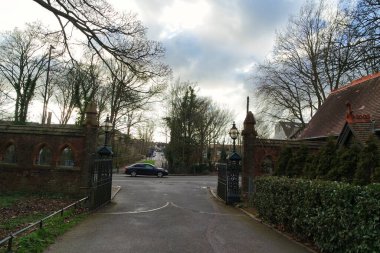 İngiltere Luton 'daki Wardown Müzesi Parkı ve Ağaçlarının Güzel Manzarası