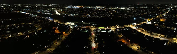 England Luton 20Th January 2023 Illuminated View English City Night — 스톡 사진