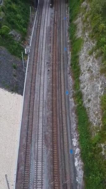 Trein Rails Bij Leagrave London Luton Station England Luchtfoto Hoge — Stockvideo