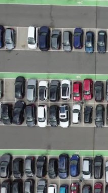 Aerial view high angle footage of modern car park in the building and roof top at City centre of Luton Town of England UK