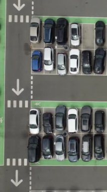 Aerial view high angle footage of modern car park in the building and roof top at City centre of Luton Town of England UK