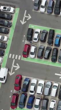 Aerial view high angle footage of modern car park in the building and roof top at City centre of Luton Town of England UK