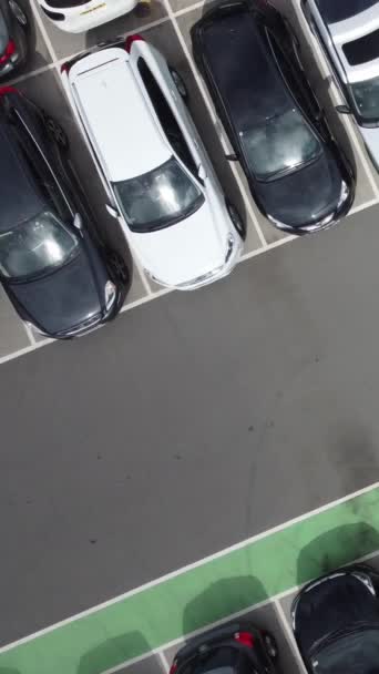 Aerial View High Angle Footage Modern Car Park Building Roof — 图库视频影像