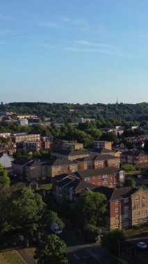 Aerial footage high angle Drone's View of Cityscape and Landscape of England Great Britain drone's footage