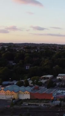 Aerial footage high angle Drone's View of Cityscape and Landscape of England Great Britain drone's footage