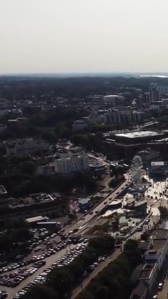 Filmato Aereo Cityscape Bournemouth Beach Alto Angolo Drone Camera View — Video Stock