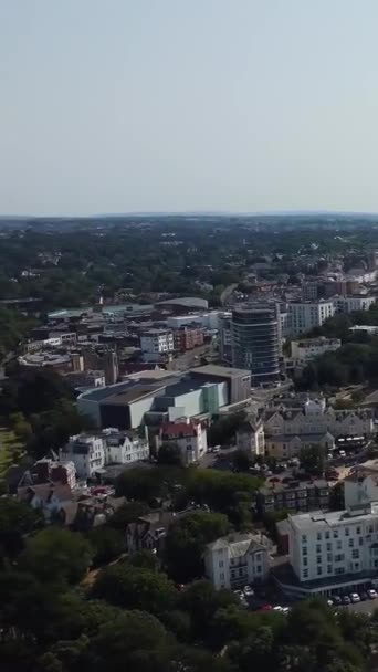Beste Luftaufnahme Des Britischen Ozeans Und Des Strandes Von Bournemouth — Stockvideo