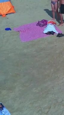 İngiltere 'nin Bournemouth Sahili Yüksek Açılı Hava Görüntüsü
