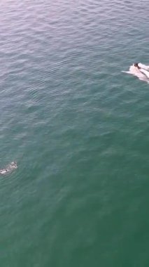 İngiltere 'nin Bournemouth Sahili Yüksek Açılı Hava Görüntüsü