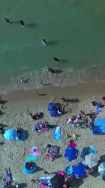 High Angle Aerial Footage Bournemouth Beach England Verenigd Koninkrijk — Stockvideo