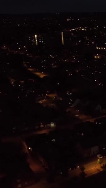 England Luton Červen 2022 Noční Pohled Britské Silnice Město Krásný — Stock video
