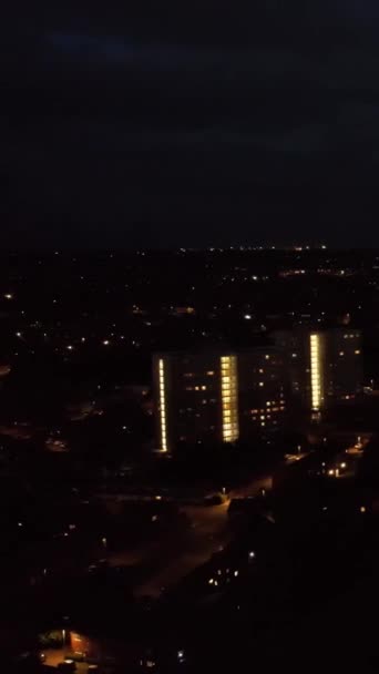 Anglia Luton 25Th Lipiec 2022 Widok Nocny Brytyjskich Dróg Miasta — Wideo stockowe