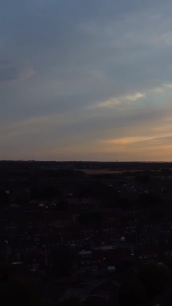 High Angle Footage Luton City England Видеозапись Сделана Время Заката — стоковое видео