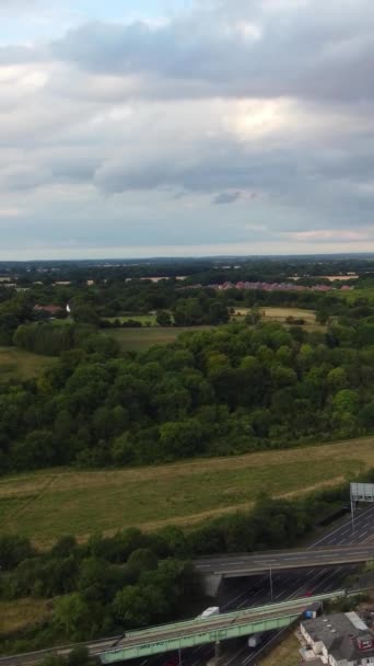 Filmación Aérea Luton Ciudad Inglaterra — Vídeos de Stock