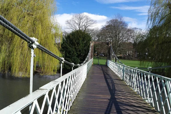 Yerel Halk Parkı ve Güzel Ağaçlar İngiltere 'nin Luton kasabasında Açık ve Soğuk bir Mart 2023.
