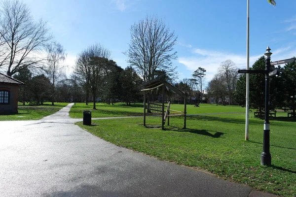 Stock image Local Public Park and Beautiful Trees a Clear and Cold Day of March 2023 at Luton Town of England UK.