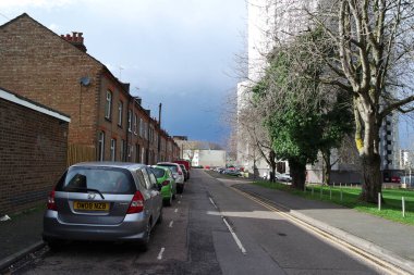 İngiltere 'nin Luton kasabasında İngiliz Yolu ve Trafiği