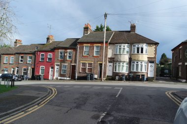 İngiltere 'nin Luton kasabasında İngiliz Yolu ve Trafiği