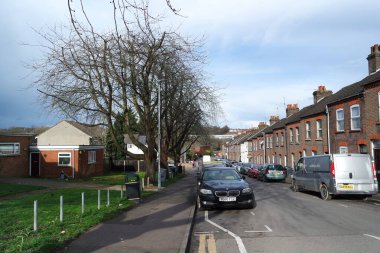 İngiltere 'nin Luton kasabasında İngiliz Yolu ve Trafiği