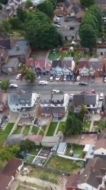 Hava görüntüleri yüksek açılı Drone 'un şehir manzarası ve İngiltere' nin manzarası Büyük Britanya İHA 'sının görüntüleri