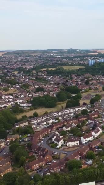 High Angle Footage Von Luton City England Filmaufnahmen Während Des — Stockvideo