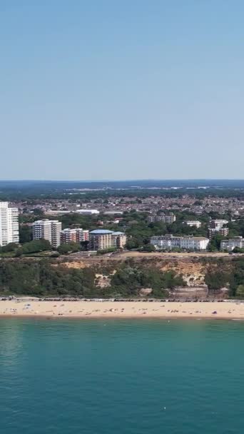 High Angle Aerial Footage Bournemouth Beach England Velká Británie — Stock video