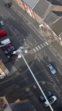 Hava görüntüleri yüksek açılı Drone 'un şehir manzarası ve İngiltere' nin manzarası Büyük Britanya İHA 'sının görüntüleri
