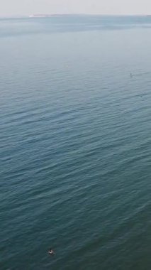 İngiltere 'nin Bournemouth Sahili Yüksek Açılı Hava Görüntüsü
