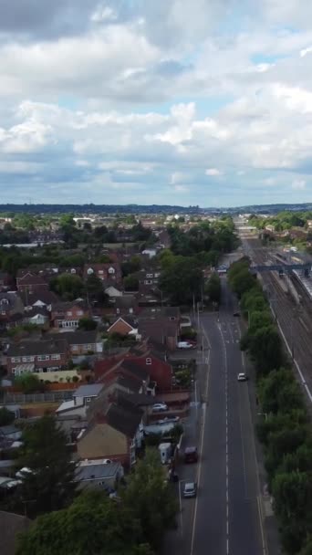Aerial View Luton City England — Stock Video