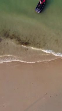 İngiltere 'nin Bournemouth Sahili Yüksek Açılı Hava Görüntüsü