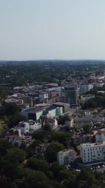 İngiltere 'nin Bournemouth Sahili Yüksek Açılı Hava Görüntüsü