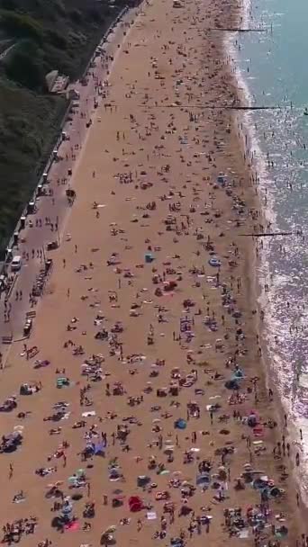 Flygbilder Från Bournemouth Beach England Storbritannien — Stockvideo