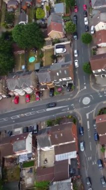 İngiltere 'de İngiliz Karayolları ve Trafik Yüksek Açı Hava Görüntüsü