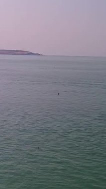 Mavi deniz suyu dalgalanması, hava manzarası 