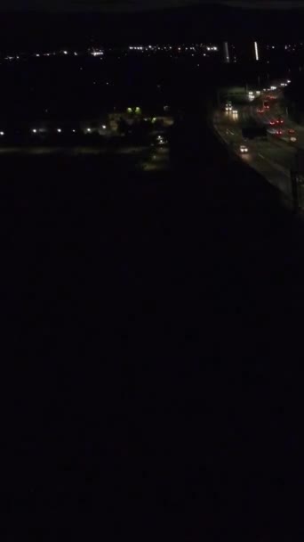 Luftaufnahme Der Stadt Bei Nacht — Stockvideo