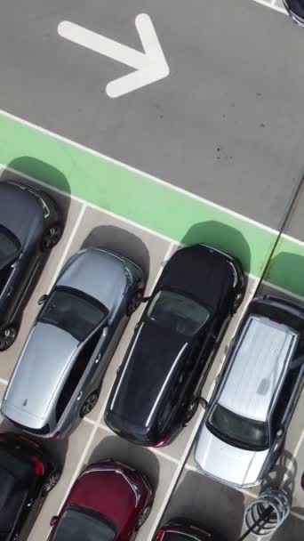 High Angle Aerial View City Centre Huge Car Parking British — стокове відео