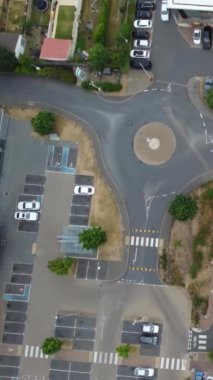 İngiltere 'de İngiliz Karayolları ve Trafik Yüksek Açı Hava Görüntüsü