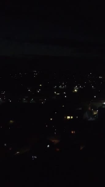 Vista Aérea Ciudad Por Noche — Vídeo de stock