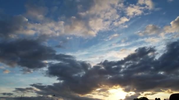Fast Moving Clouds British City Time Lapse Footage — Stock video