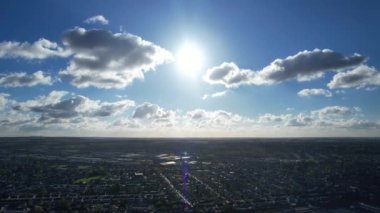 Dramatic Sky and Moving Clouds over Luton Town of England. British City