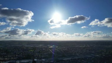 Dramatic Sky and Moving Clouds over Luton Town of England. British City