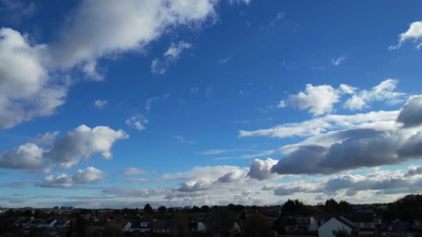 Dramatic Sky Moving Clouds Luton Town England British City — Stockvideo