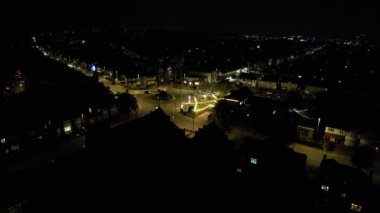 Aydınlanmış Şehrin Yüksek Açı Görüntüsü